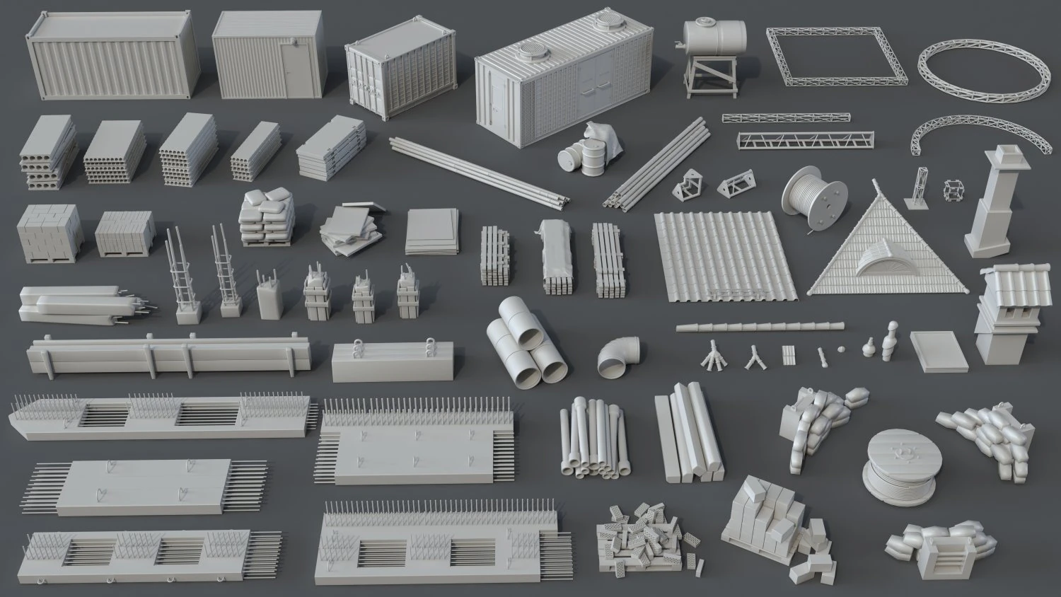 construction pack- 66 pieces 3D Model .c4d .max .obj .3ds .fbx .stl .blend 