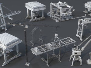 cranes - 11 pieces 3D Model