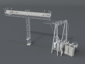 electric towers - 20 pieces Model 3D