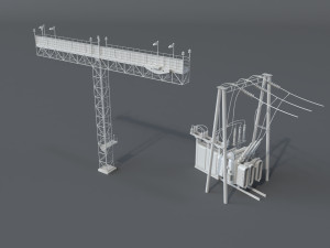 electric towers - 20 pieces Model 3D