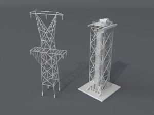 electric towers - 20 pieces Model 3D