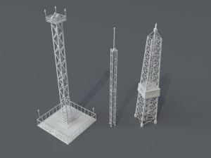 electric towers - 20 pieces Model 3D