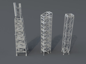 electric towers - 20 pieces Model 3D