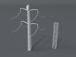 electric towers - 20 pieces Model 3D