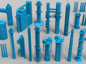 factory tubes - 24 pieces 3D 모델