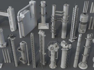 factory tubes - 24 pieces 3D Model