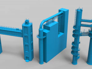 factory tubes - 24 pieces 3D Model