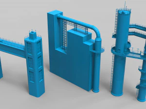 factory tubes - 24 pieces 3D Model