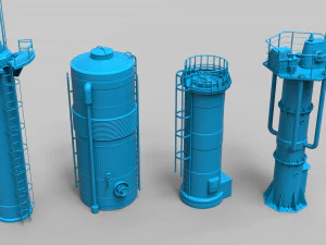factory tubes - 24 pieces 3D Model
