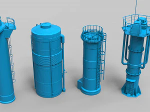 factory tubes - 24 pieces 3D Model