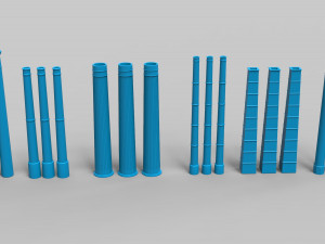 factory tubes - 24 pieces Modelo 3D