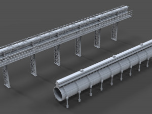 industrial pipes - 15 pieces 3Dモデル