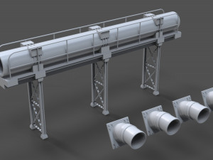 industrial pipes - 15 pieces 3Dモデル