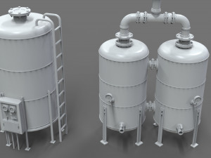 industrial tanks - part - 1 - 20 pieces 3D Model