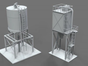 औद्योगिक टैंक - भाग - 1 - 20 टुकड़े 3D मॉडल
