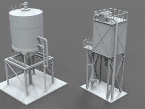 औद्योगिक टैंक - भाग - 1 - 20 टुकड़े 3D मॉडल