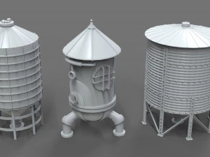 औद्योगिक टैंक - भाग - 1 - 20 टुकड़े 3D मॉडल