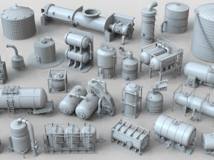 промышленные резервуары - часть 2 - 25 шт. 3D Модель