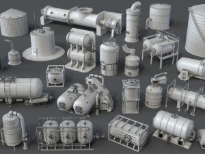 industrial tanks - part-2 - 25 pieces Modelo 3D