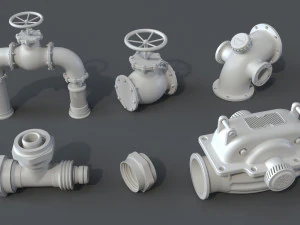 pipes - 80 pieces 3D Model