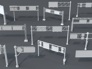 road billboards - 13 pieces 3D 모델