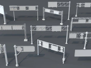 billboardy drogowe - 13 sztuk Model 3D