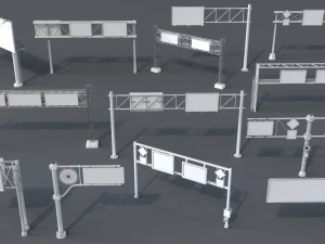 road billboards - 13 pieces 3D Model