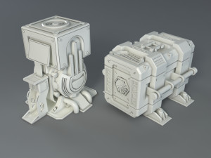sci-fi factory units - 20 pieces - collection - 1 3D Model