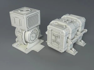 sci-fi factory units - 20 pieces - collection - 1 3D Model