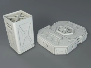 sci-fi factory units - 20 pieces - collection - 1 3D Model