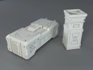 sci-fi factory units - 20 pieces - collection - 1 3D Model