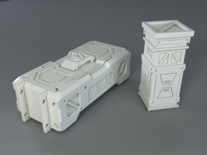 sci-fi factory units - 20 pieces - collection - 1 3D Model