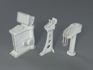 sci-fi factory units - 20 pieces - collection - 1 3D Model