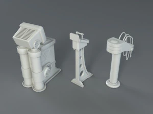 sci-fi factory units - 20 pieces - collection - 1 3D Model