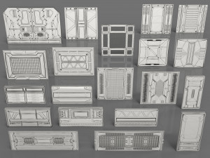 sci-fi panels - 20 pieces - collection - 1 3D Модель