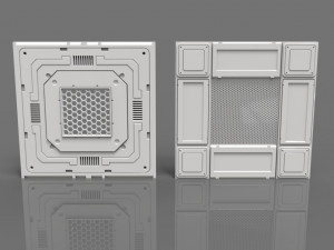 sci-fi panels - 20 pieces - collection - 2 Model 3D
