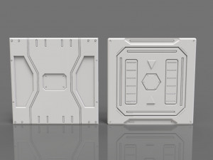 sci-fi panels - 20 pieces - collection - 2 Model 3D