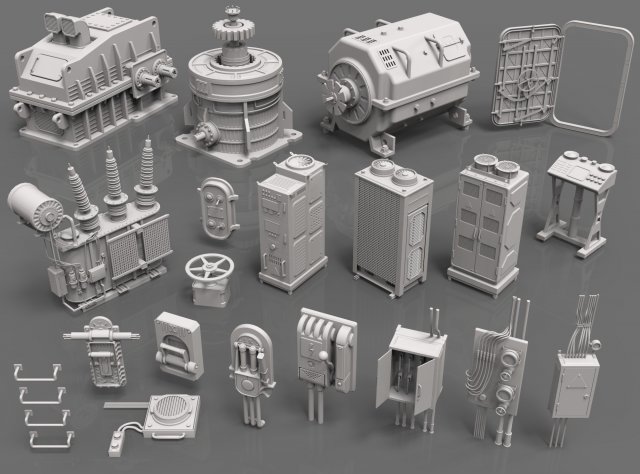 factory units 1 - 20 pieces Modelo 3D .c4d .max .obj .3ds .fbx .stl .blend 