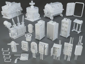 factory units 1 - 20 pieces 3D Model