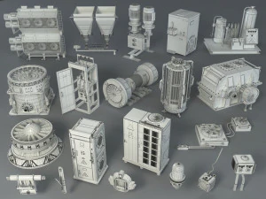 factory units 2 - 20 pieces 3D Model