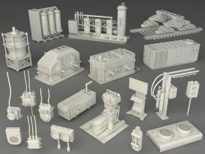 factory units 3 - 20 pieces 3D 모델