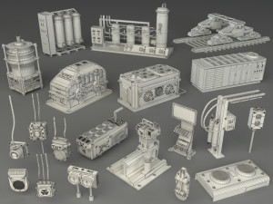 factory units 3 - 20 pieces 3D Model