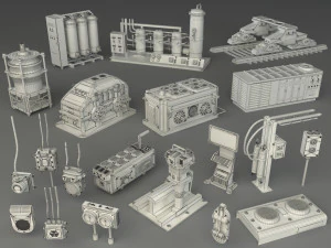 factory units 3 - 20 pieces 3D Model