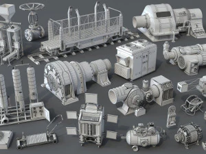 factory units 4 - 20 pieces 3D Model