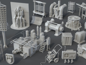 factory units 5 - 20 pieces 3D Model