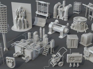 factory units 5 - 20 pieces 3D 모델