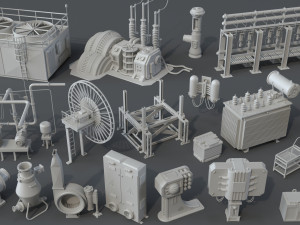 factory units 6 - 20 pieces 3D Model