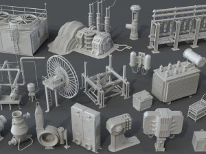 factory units 6 - 20 pieces 3D Model