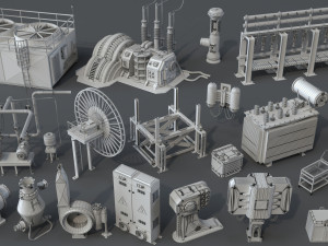 factory units 6 - 20 pieces 3D Model