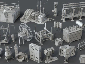 factory units 6 - 20 pieces 3D Model